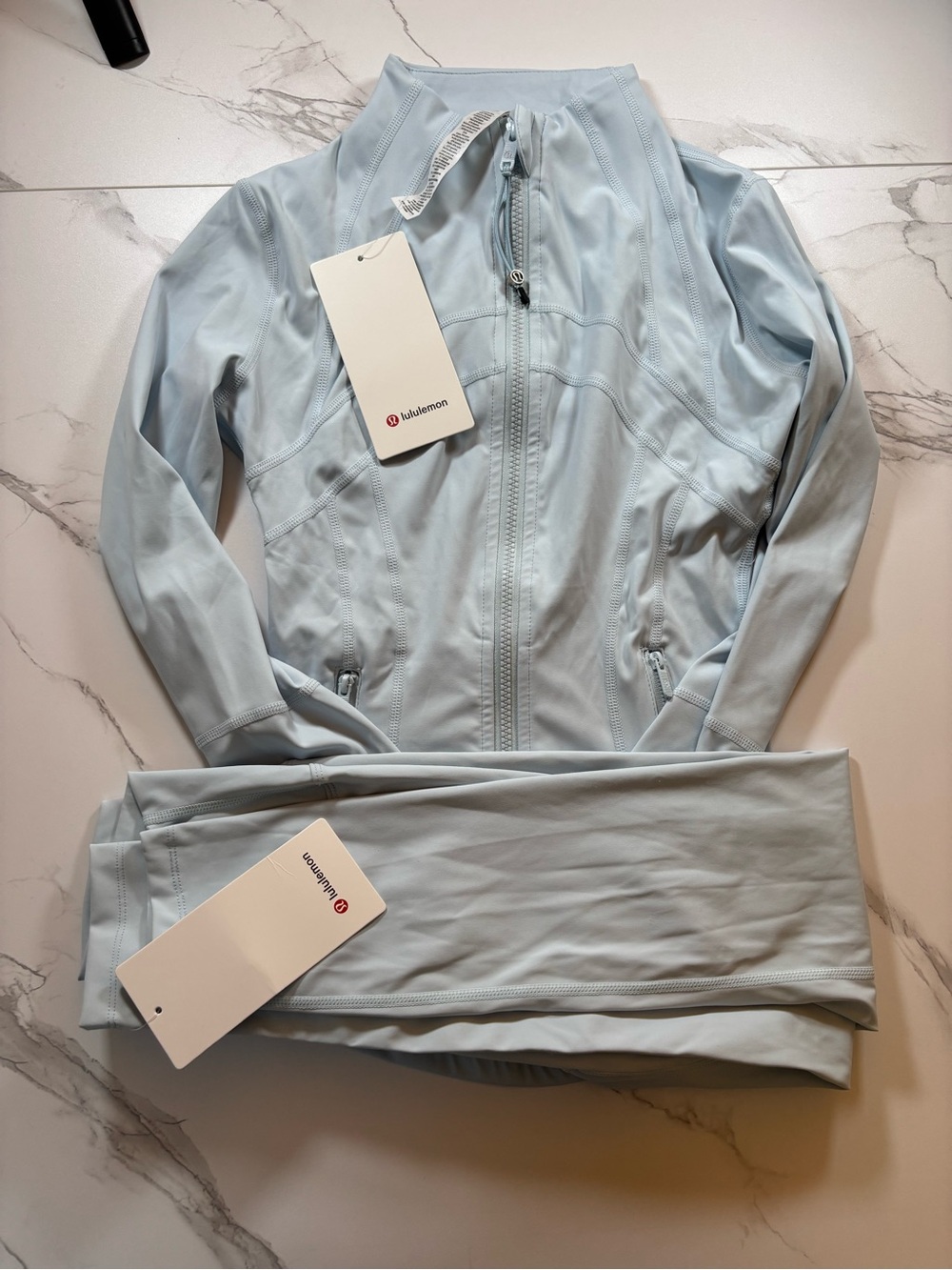 lululemon athletica Light Blue Track Jacket & Joggers Set